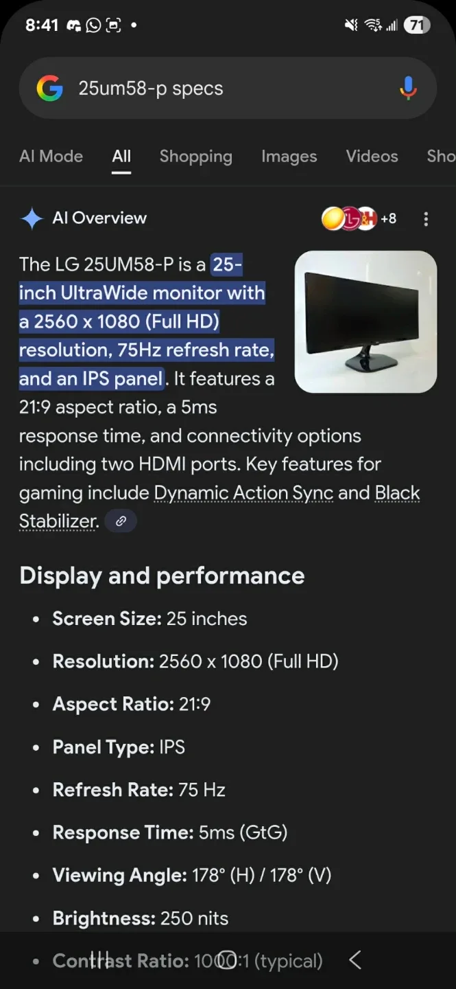 LG 25UM58-P 25-inch Ultrawide Monitor with desk mount image indicator(2)