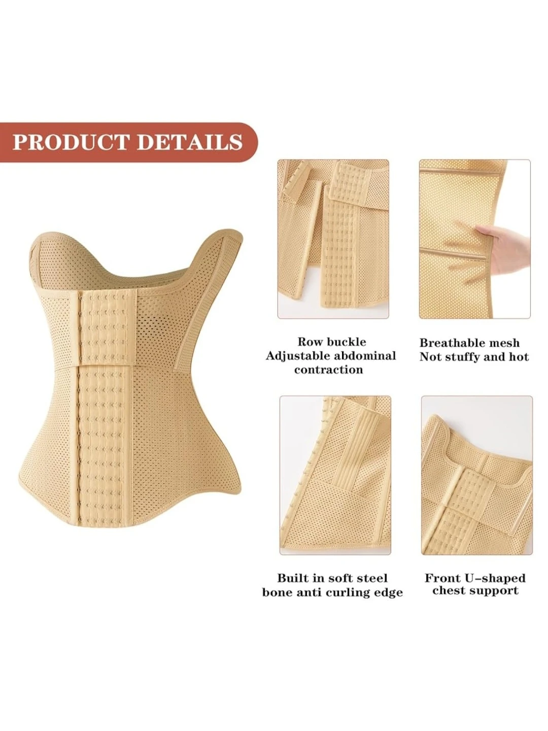 Waist Trainer Corset - Beige Size: S - photo 3
