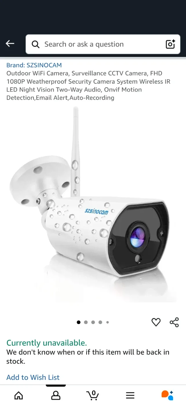 SZSINOCAM Outdoor WiFi Security Camera