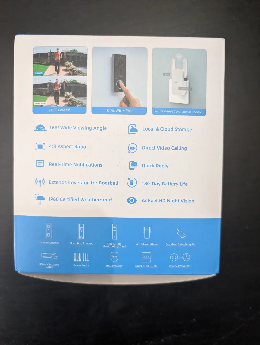 New Aosu Video Doorbell Pro with Wi-Fi HomeBase #Cleanout image indicator(3)