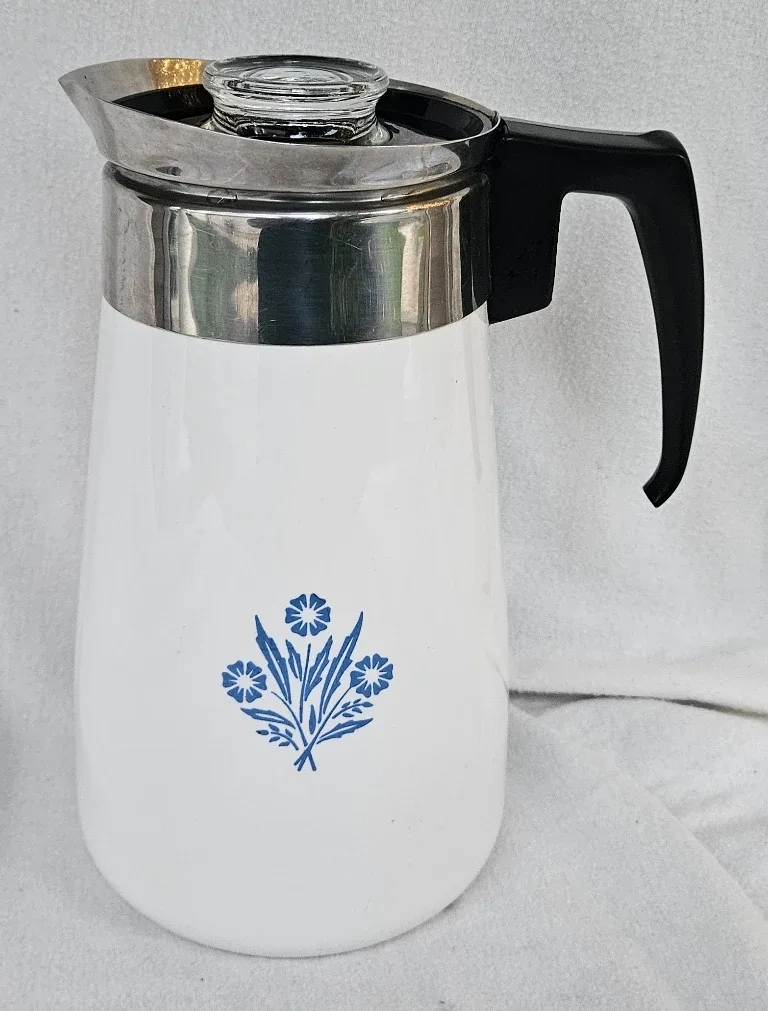 Vintage Blue Cornflower Corning Ware Percolator Blue Flower