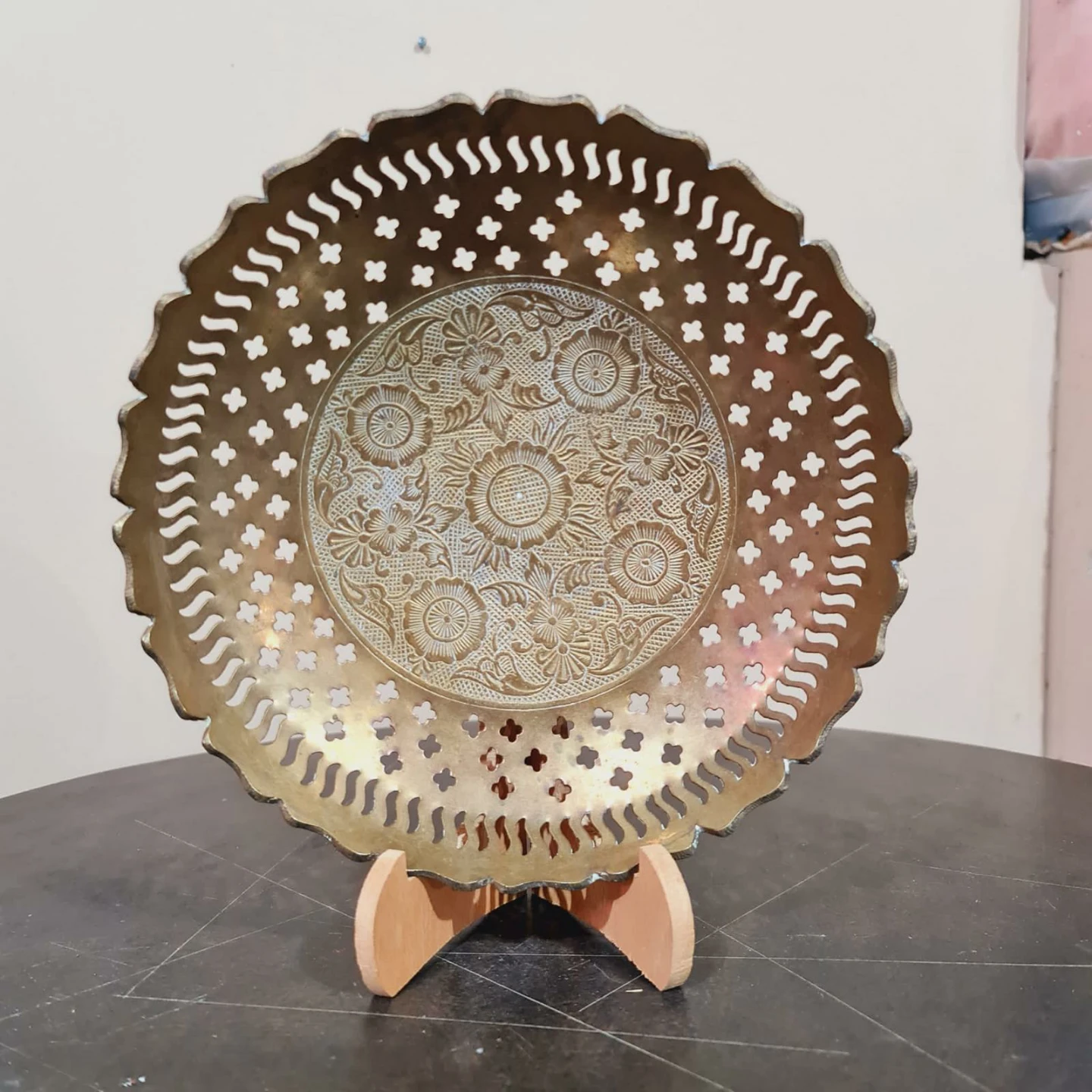 Decorative Brass Plate with Stand