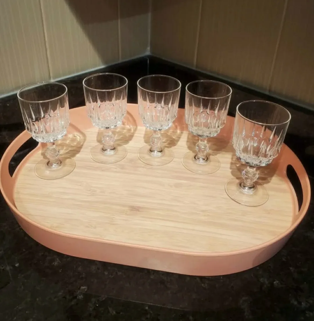 Set of 5 Crystal Wine Glasses