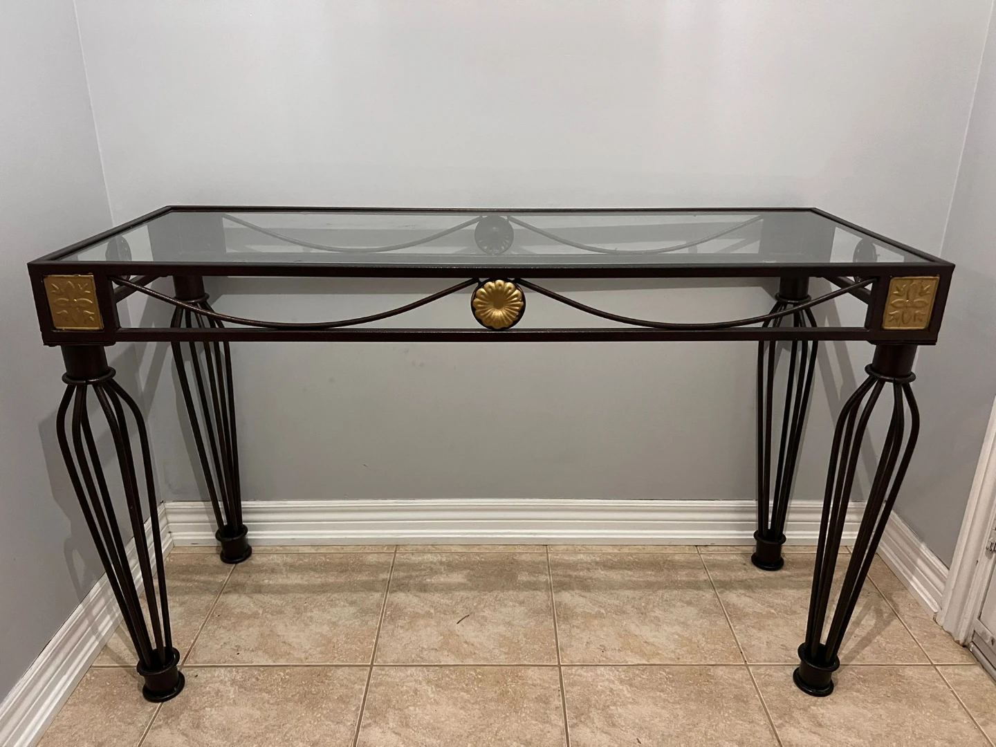 Glass Top entryway Table