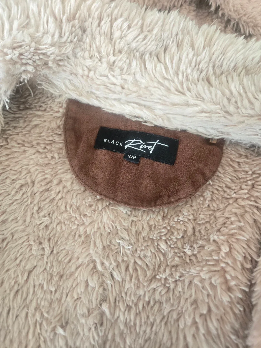 Brown Faux Suede & Fur Trim Coat #cleanout image indicator(7)