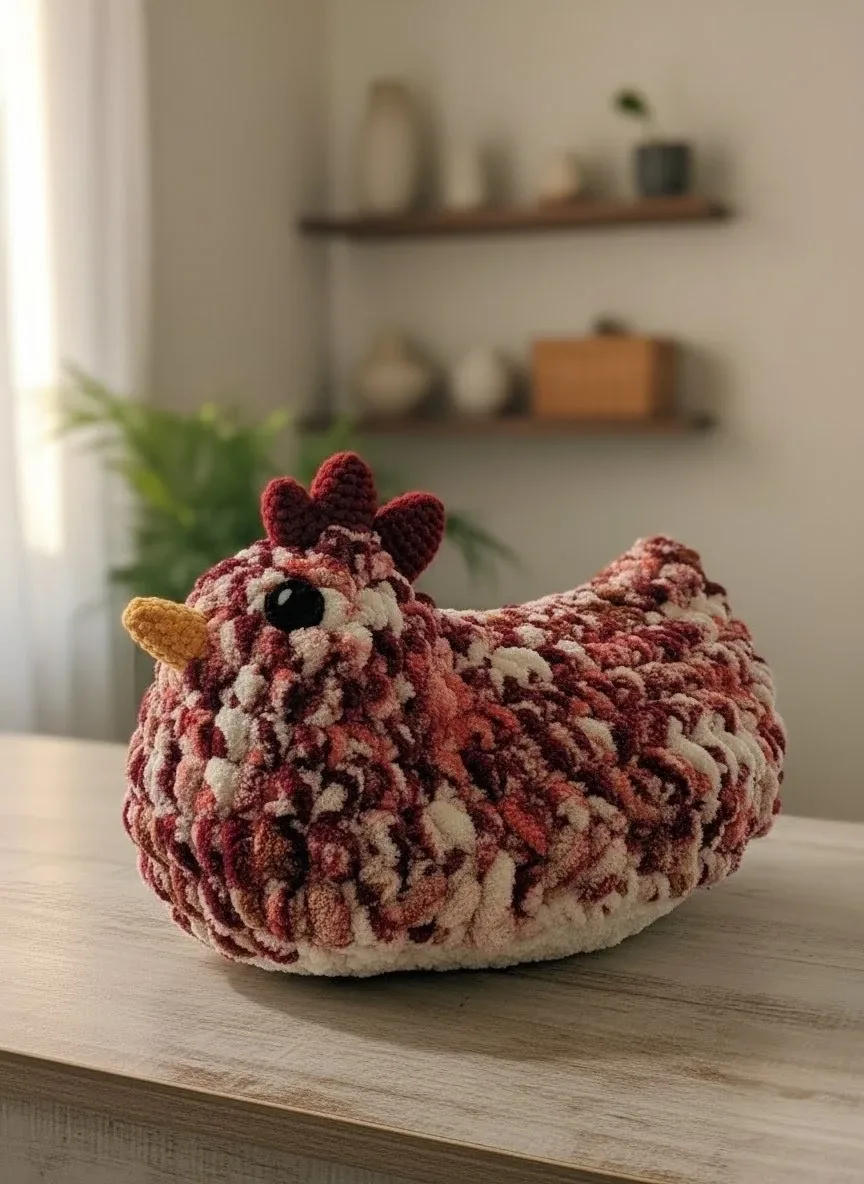 Handmade Crochet Chicken Plushie