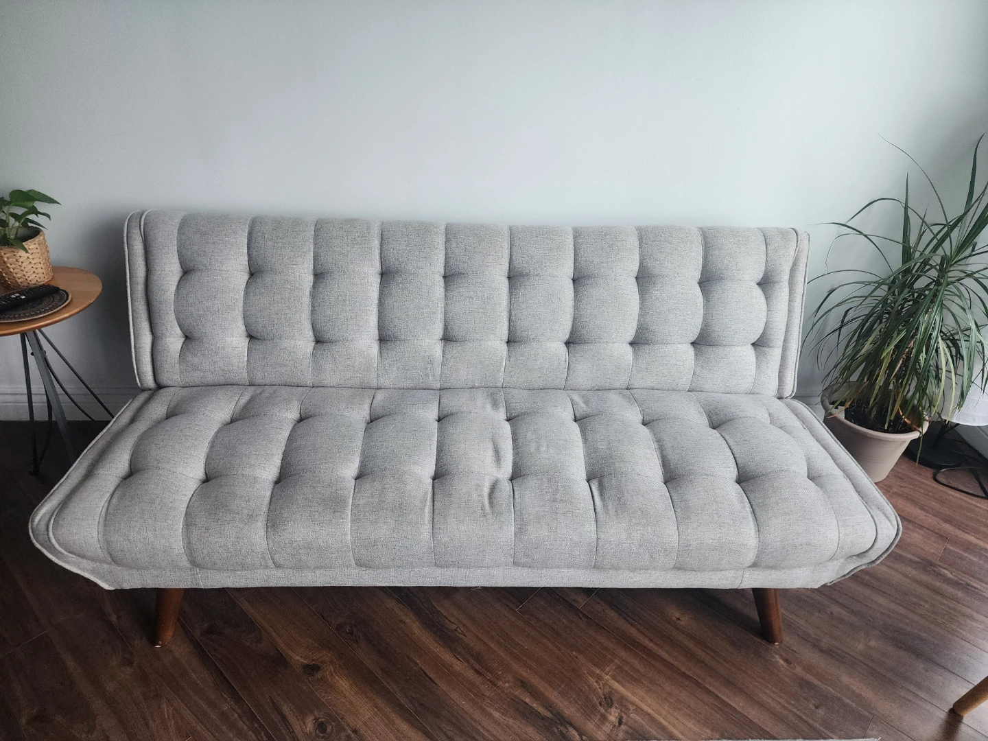 Need it to go ASAP! Structube Grey Tufted Futon Sofa Bed