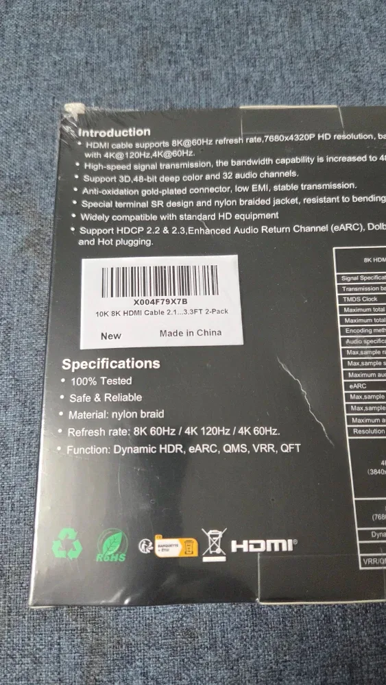8K HDMI Cable 2.1 - 3.3FT 2-Pack image indicator(2)