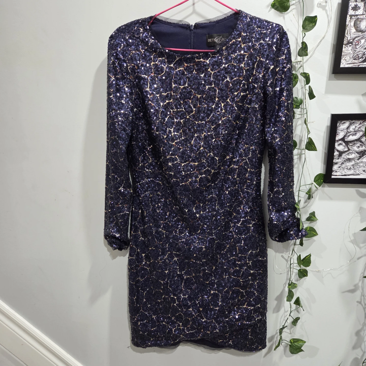 Betsy & Adam Sequin Dress - Size 8