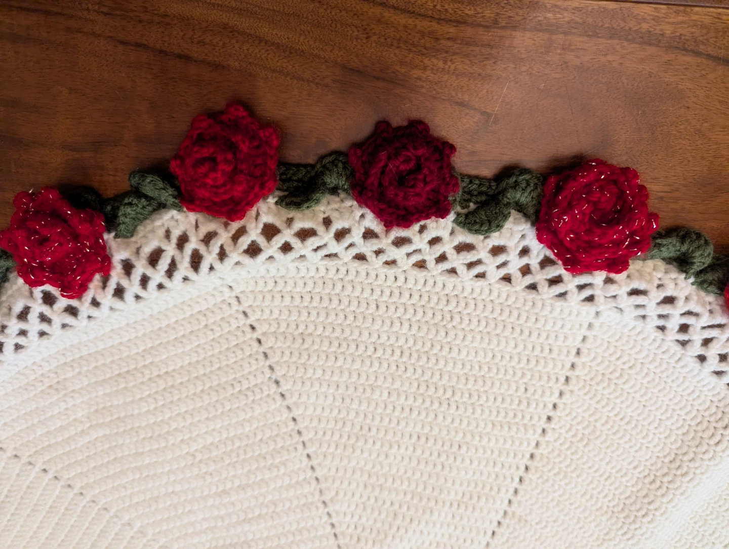 Hand made Rose flower bouquet crochet blanket  **Best Offer** - photo 3