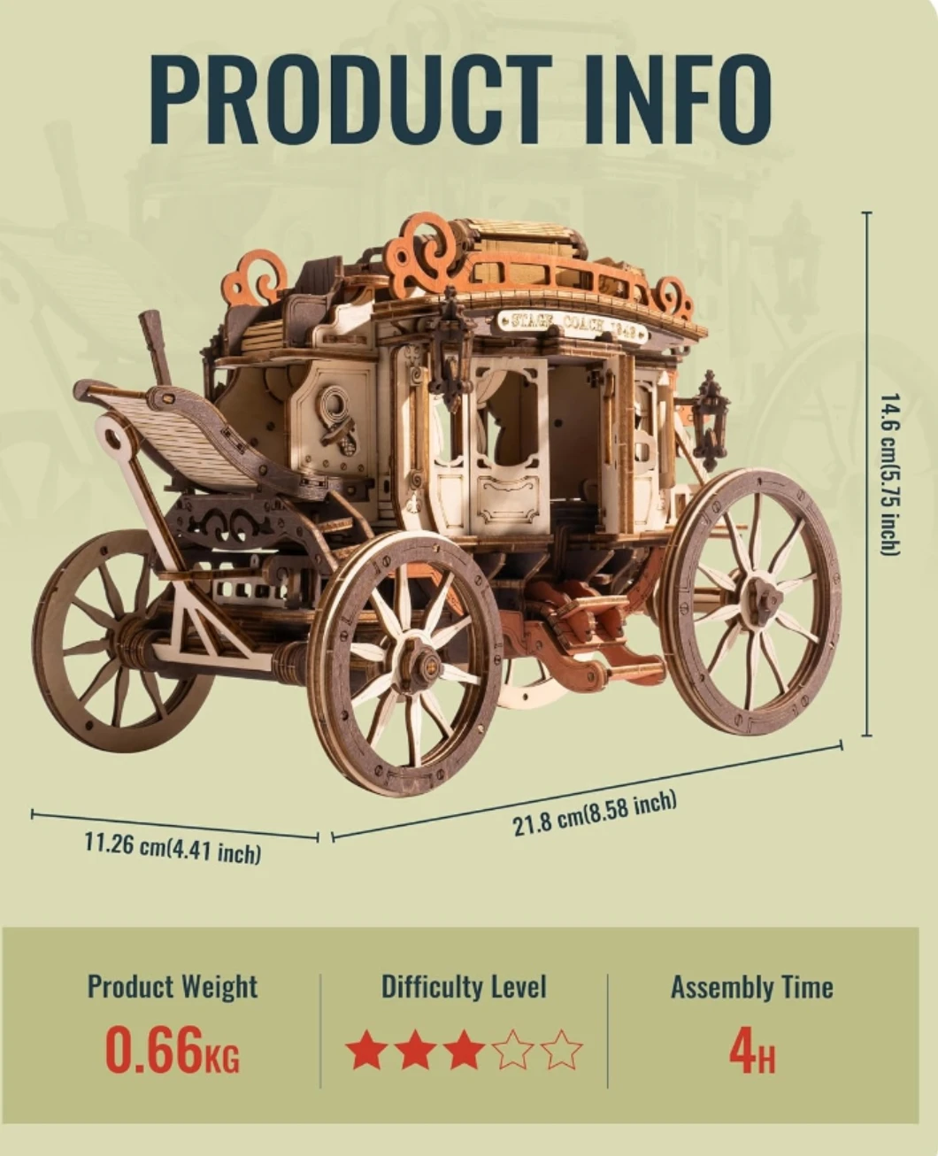 ROKR Stagecoach Mechanical Music Box - photo 2