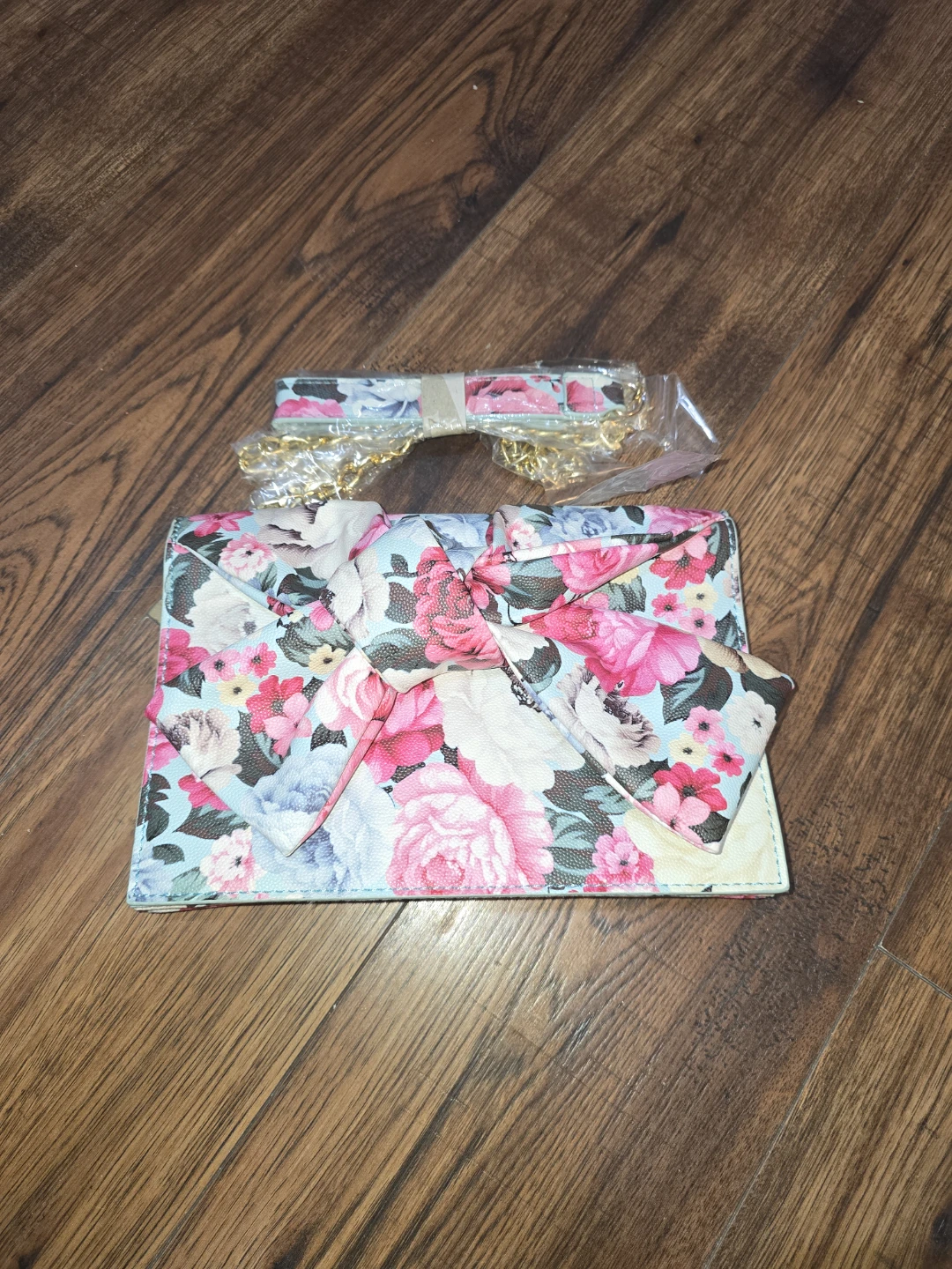 Floral Print Handbag with Bow - photo 2