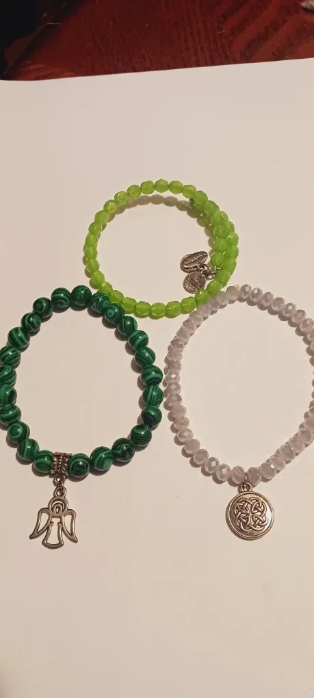 Set of 3 Beaded Bracelets with silver charms image indicator(3)