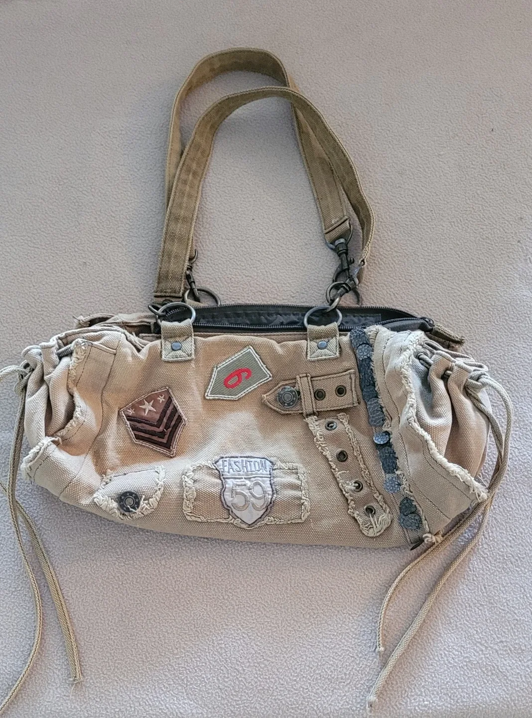 Shoulder Bag with Patches# clearout