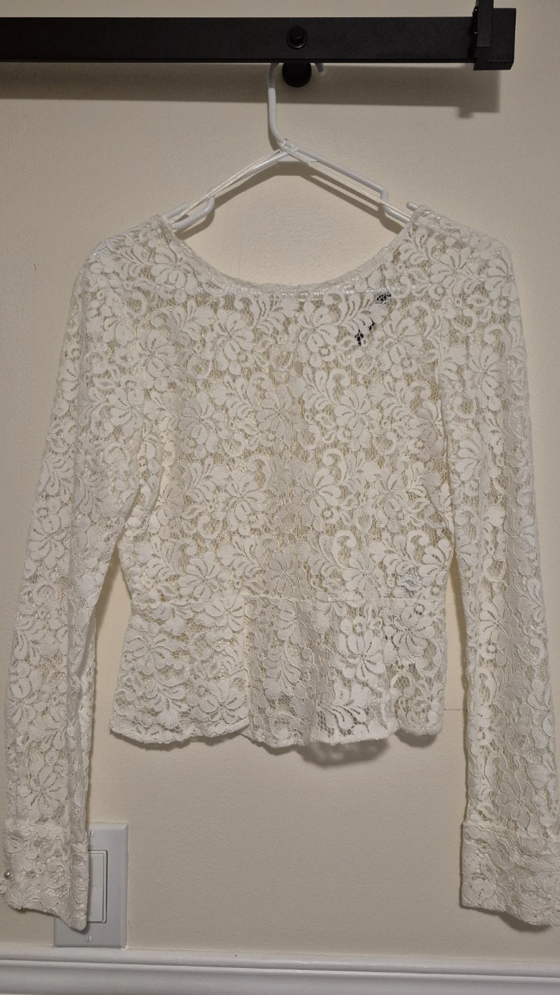 Zara White Lace Top - Size S