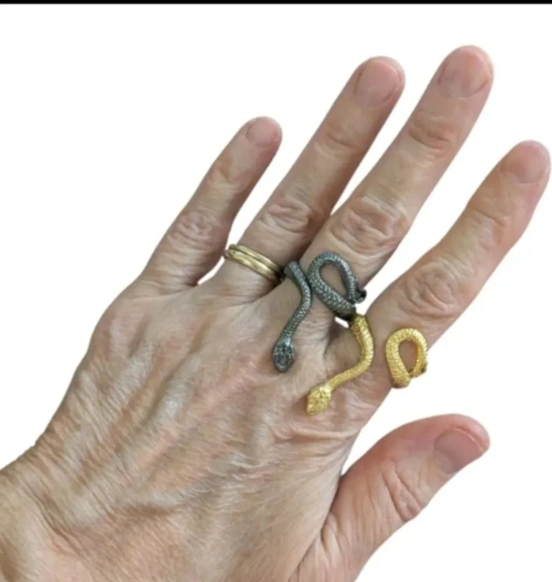 #cleanout Vintage Rings Bundle Faun/Goat Head, Skulls, Snakes image indicator(10)