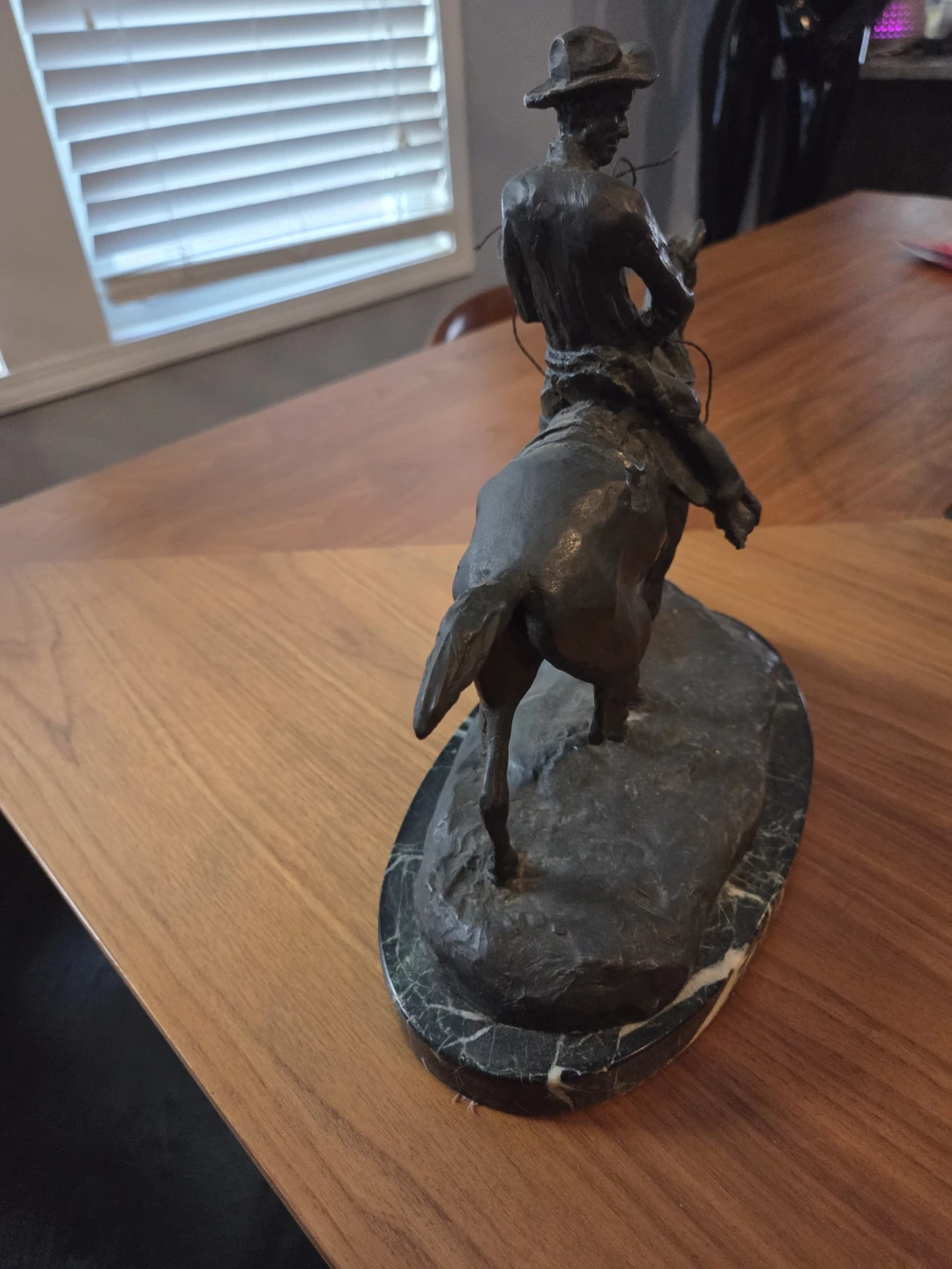 Cowboy on Horseback Statue - photo 3