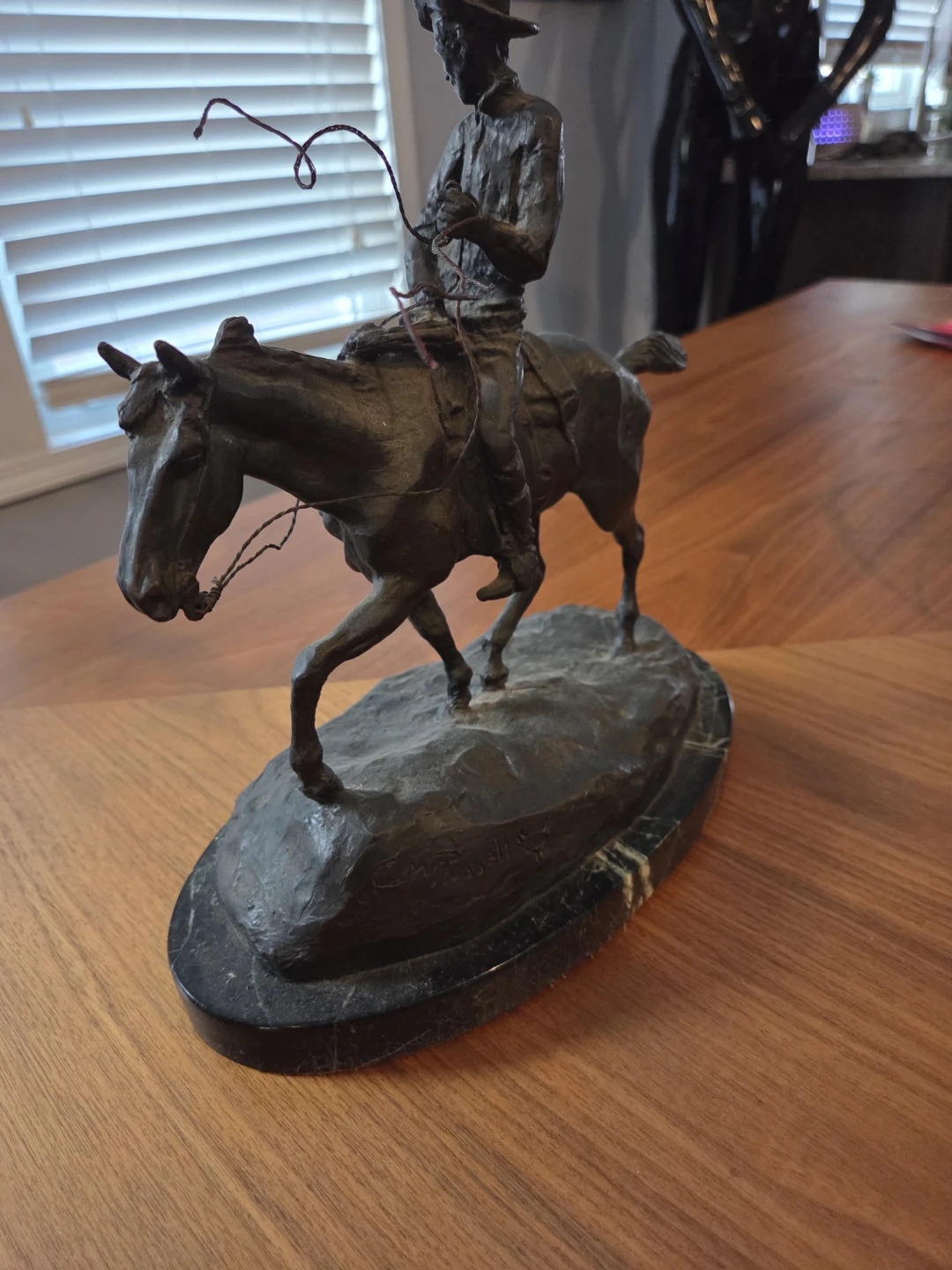 Cowboy on Horseback Statue - photo 4