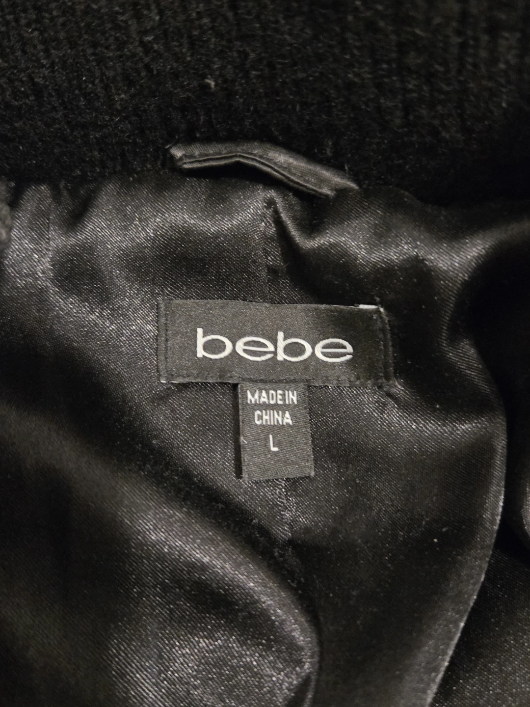 Bebe Black Winter Coat Size L - photo 2