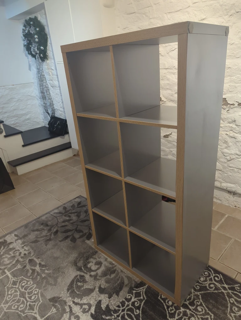 Grey 8-Cube Storage Shelf