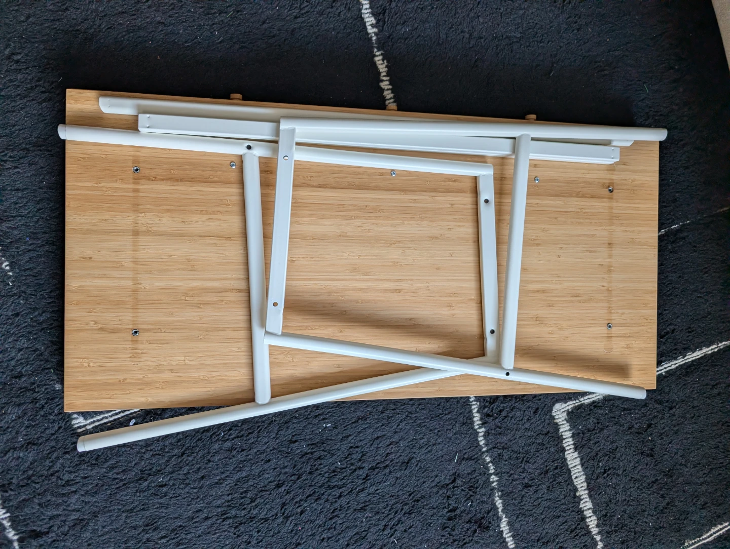 IKEA Lillasen Bamboo Desk with White Legs - photo 3