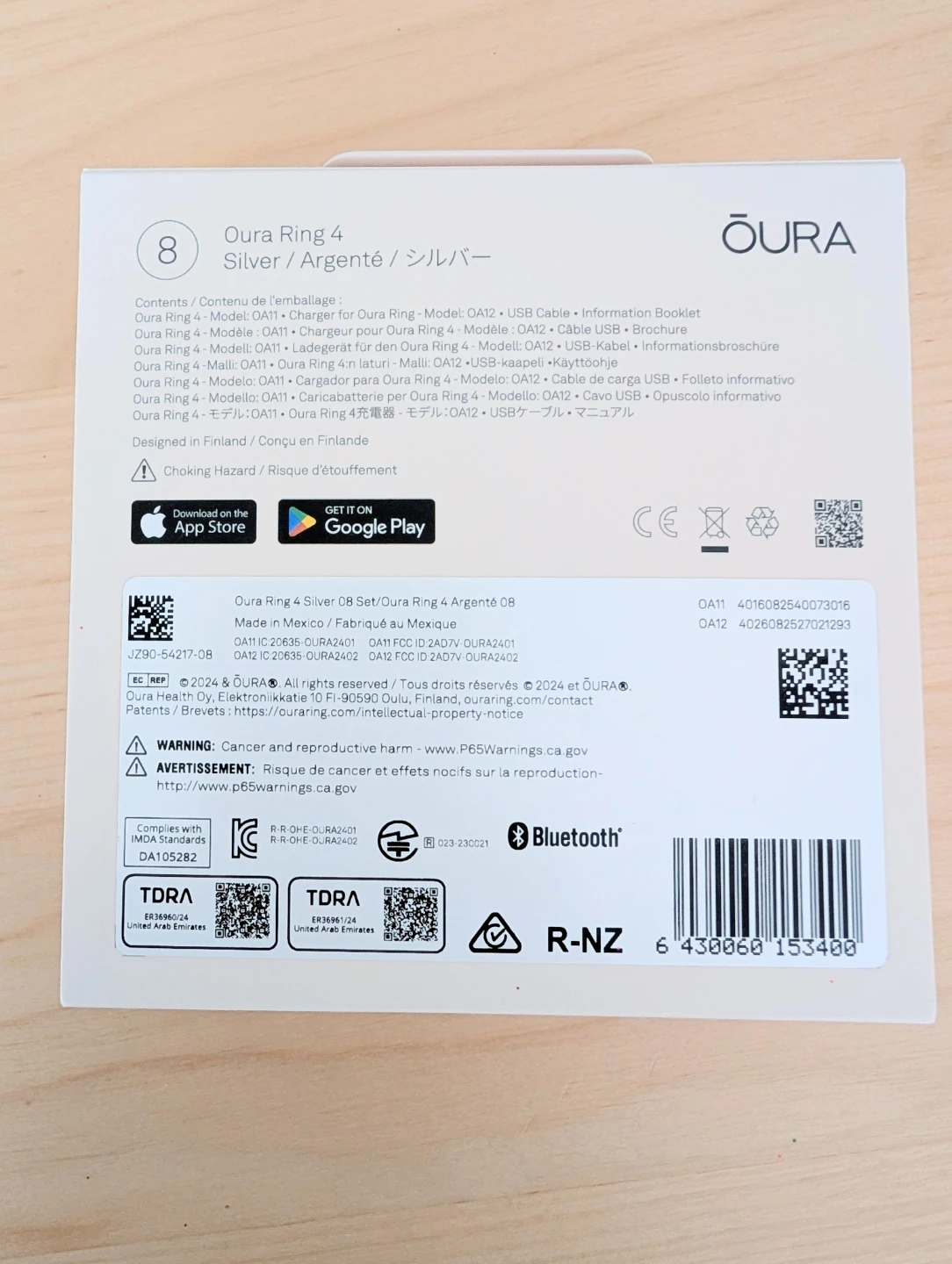 Oura Ring 4 Silver Size 8 - Sealed new in box! - photo 2