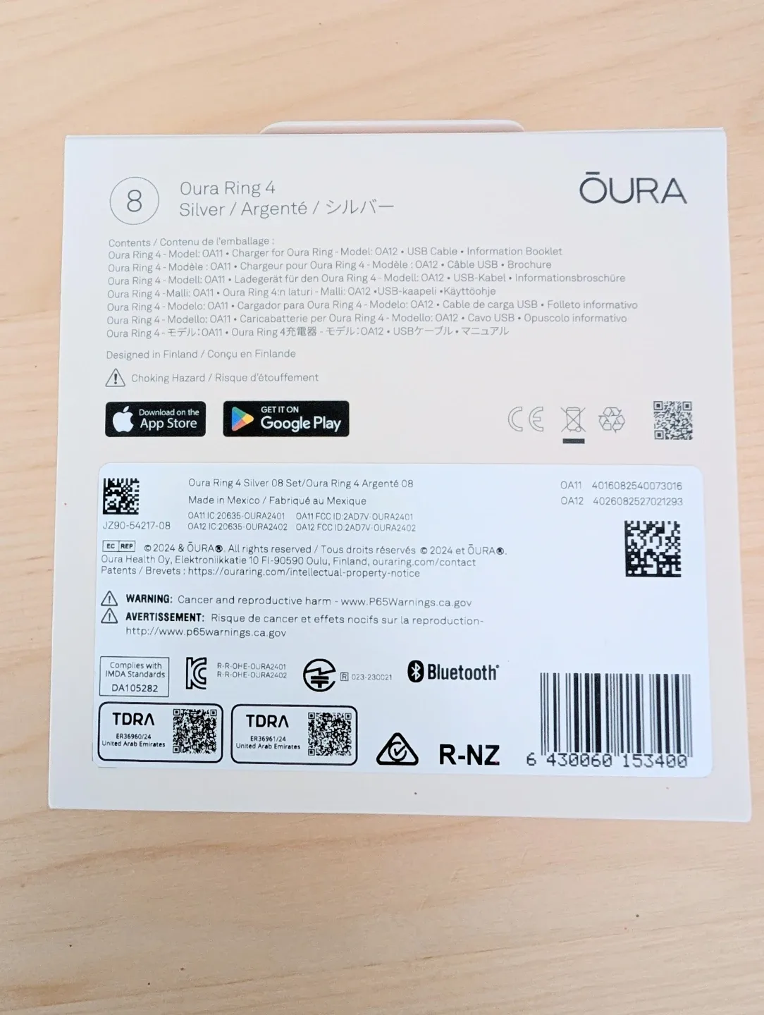 Oura Ring 4 Silver Size 8 - Sealed new in box! image indicator(2)