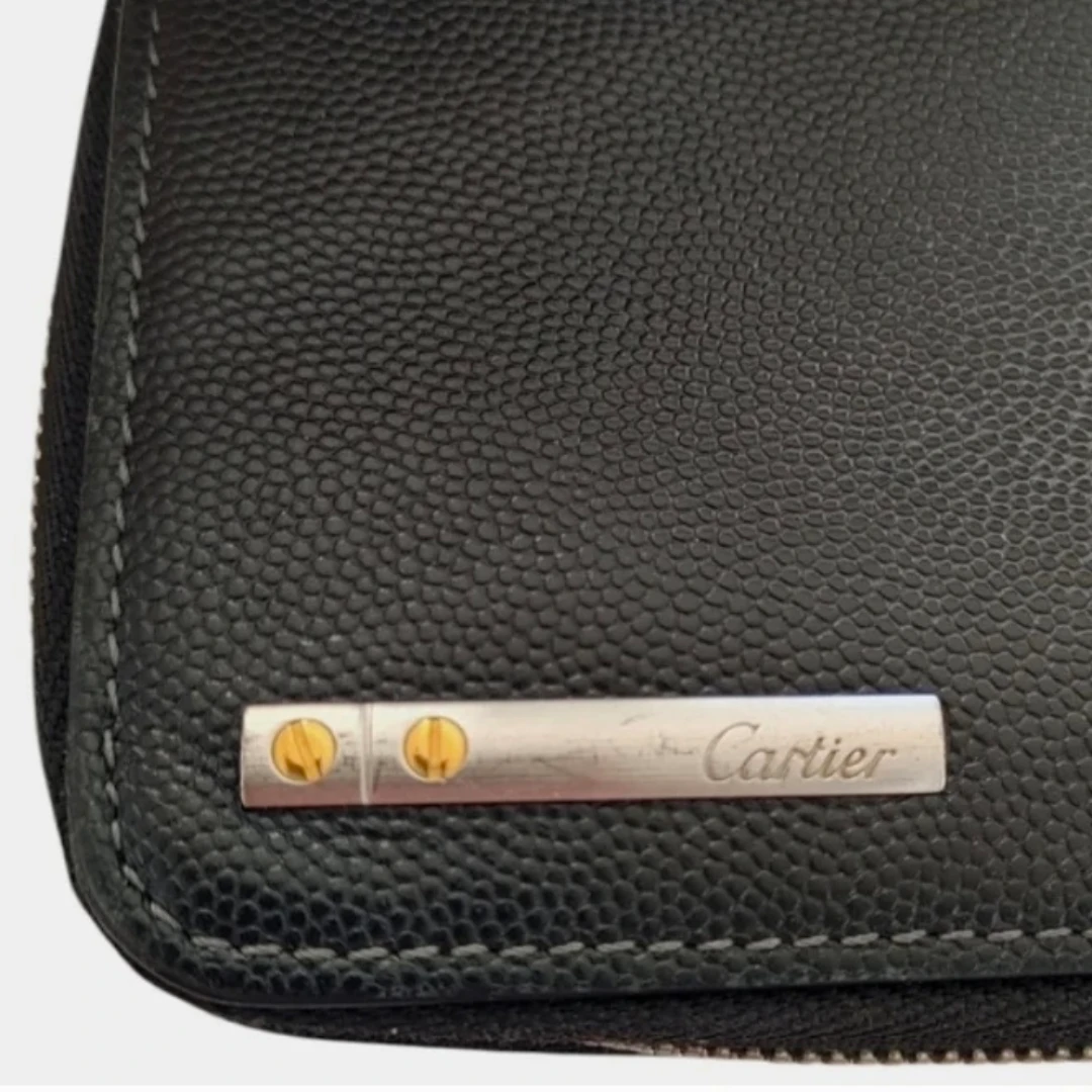 Cartier Black Leather Zip Long Wallet - photo 2