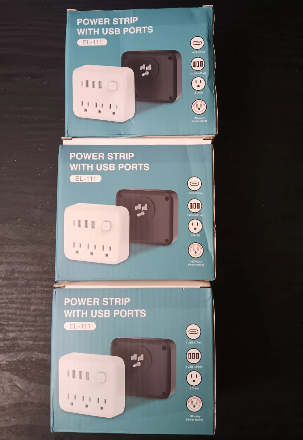 EL-111 Power wall Strip w/USB Ports (EACH) image indicator(3)