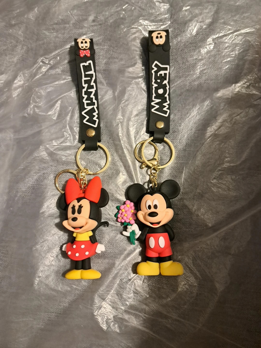 Brand new  Mickey & Minnie Mouse Keychains - Set of 2