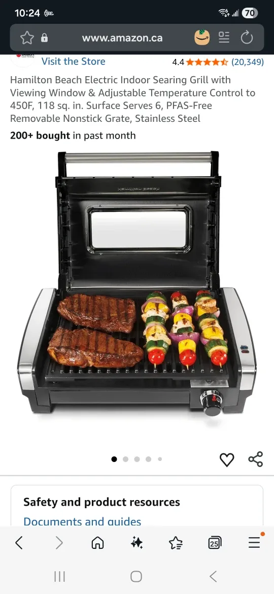 Hamilton Beach Electric Indoor Searing Grill - New in Box image indicator(4)