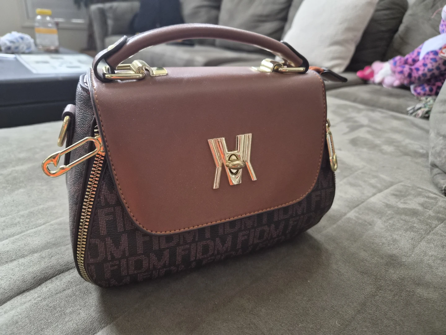 FIDM YIQBE Brown Patterned Handbag