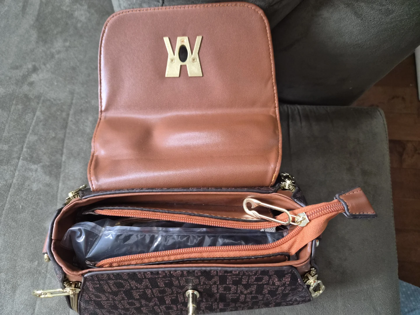 FIDM YIQBE Brown Patterned Handbag - photo 2