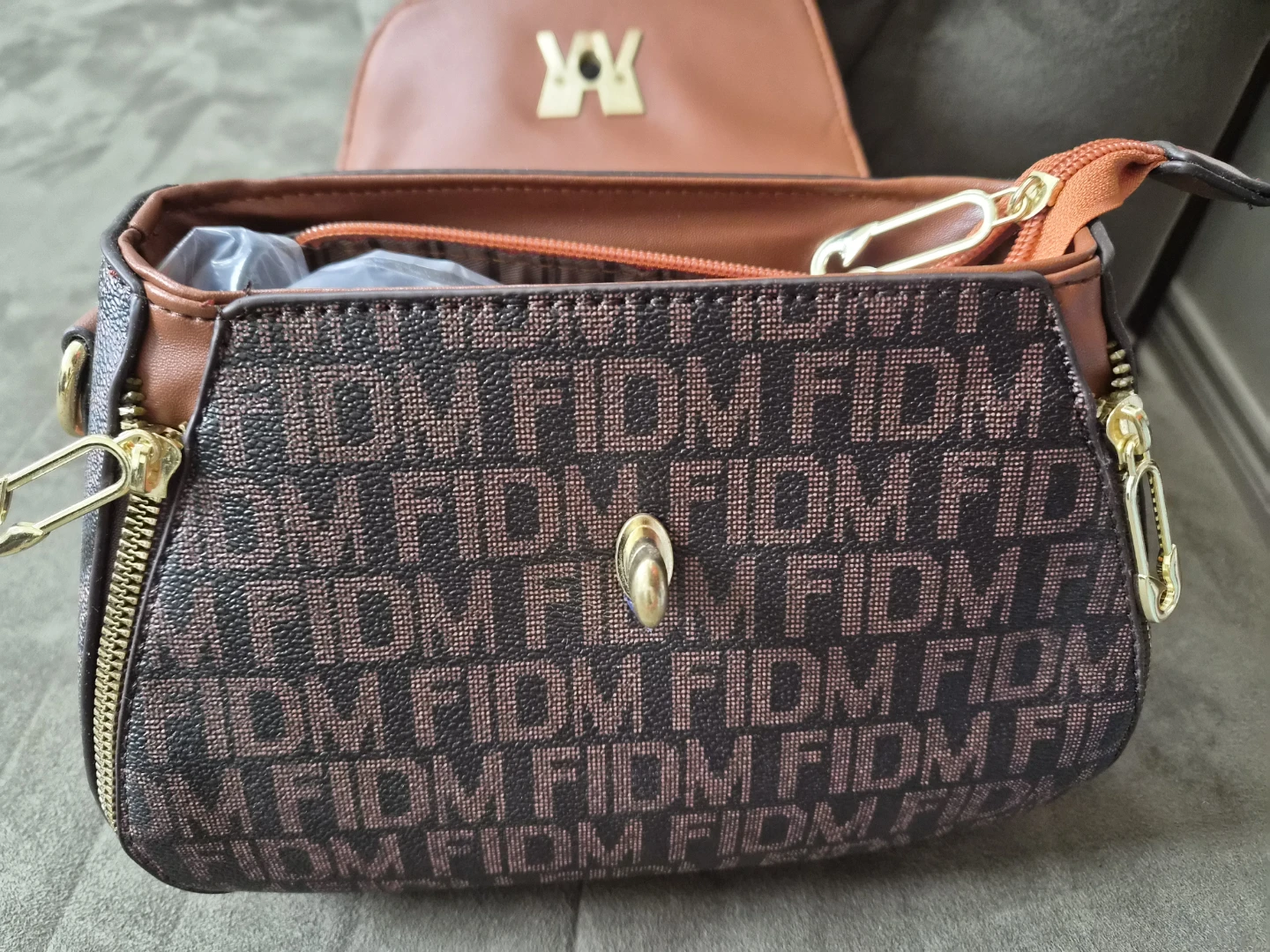 FIDM YIQBE Brown Patterned Handbag - photo 3