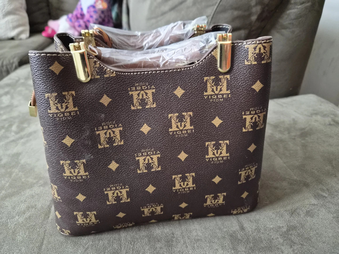 FIDM YIQBE Brown Patterned Handbag - photo 4