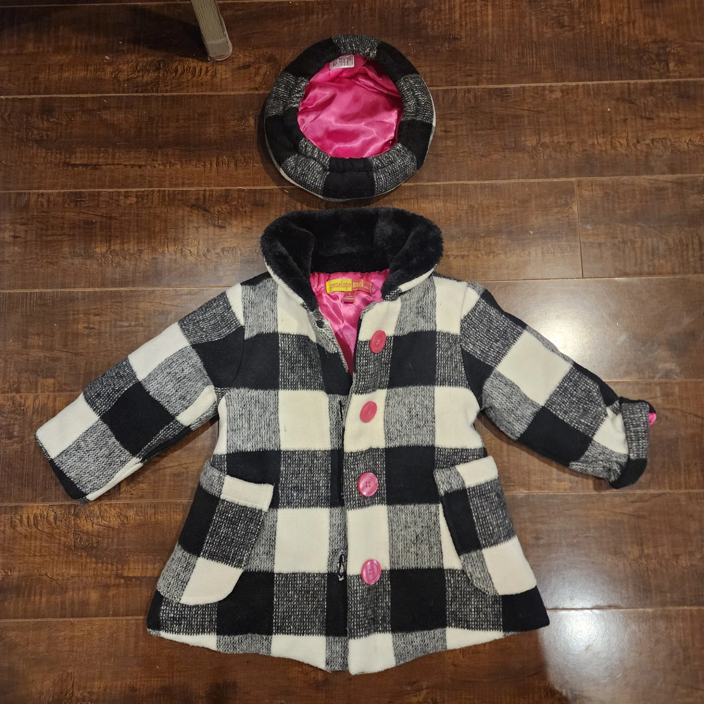Penelope Mack Plaid Coat & Hat - Size 2