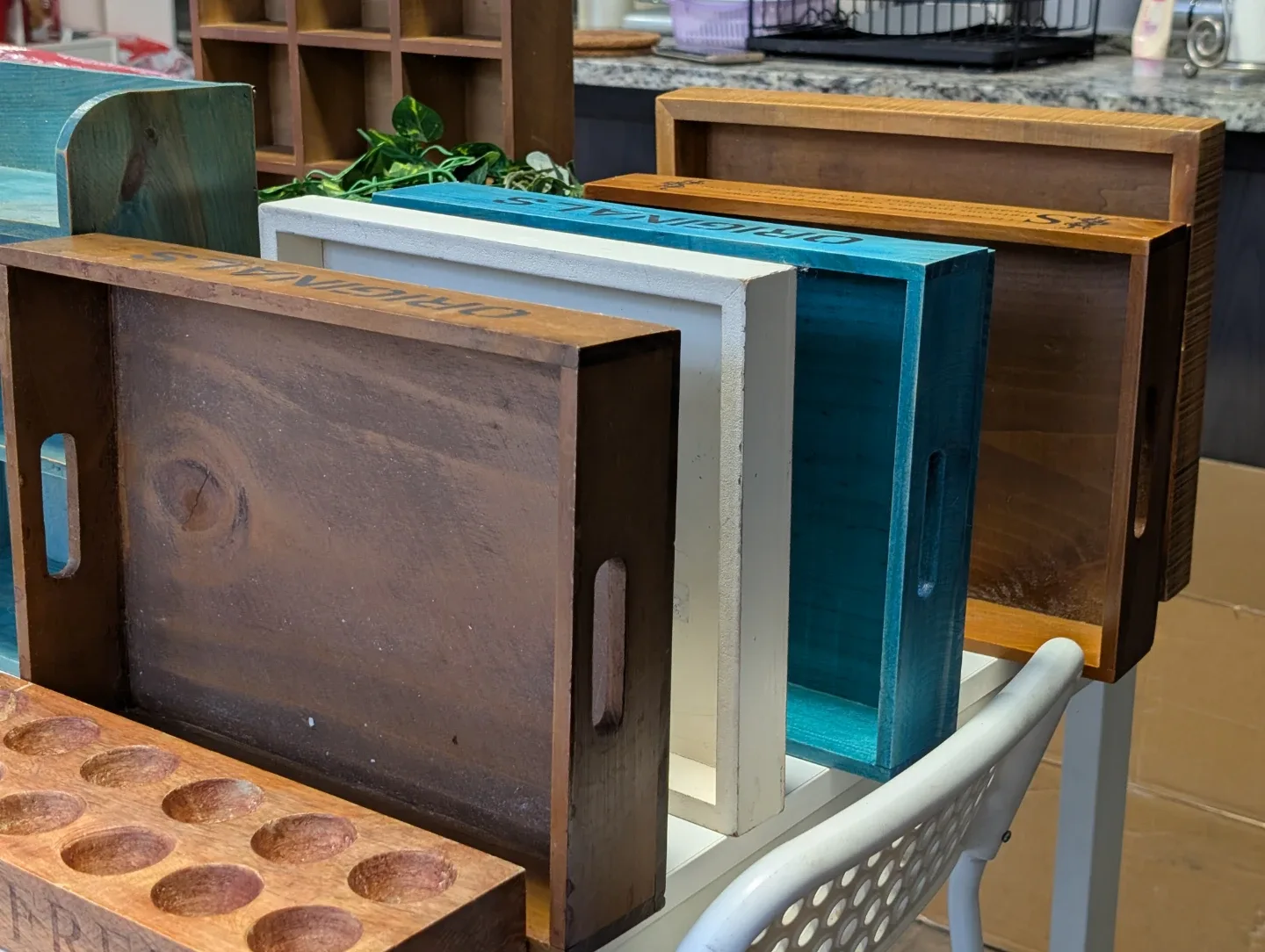 Assorted Wooden Display Shelves & Decor image indicator(6)