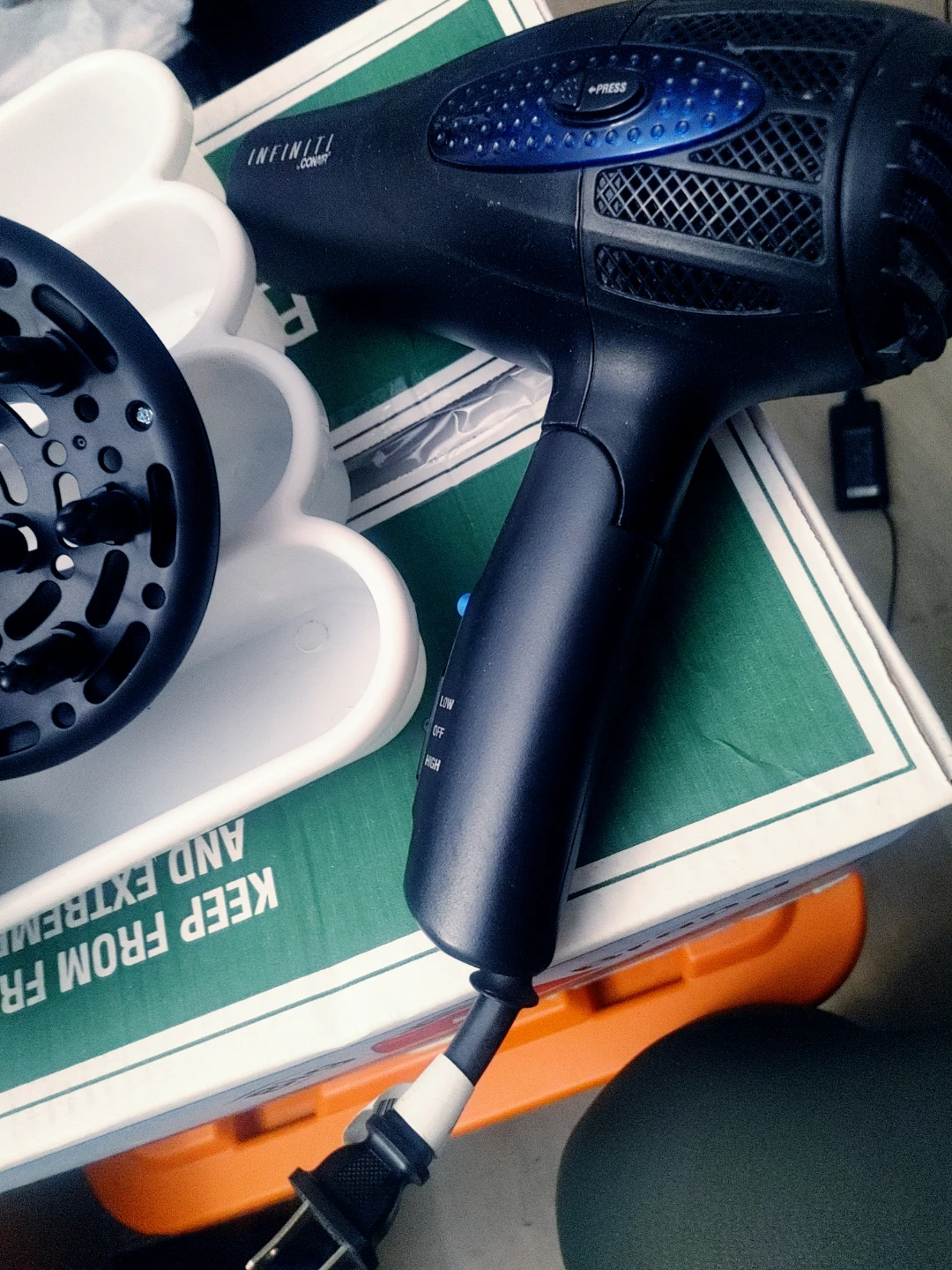 Backup very well used hair dryer retractable