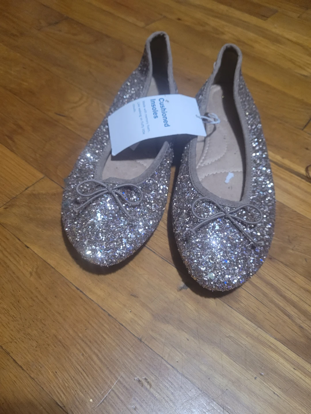 Silver Glitter Ballet Flats