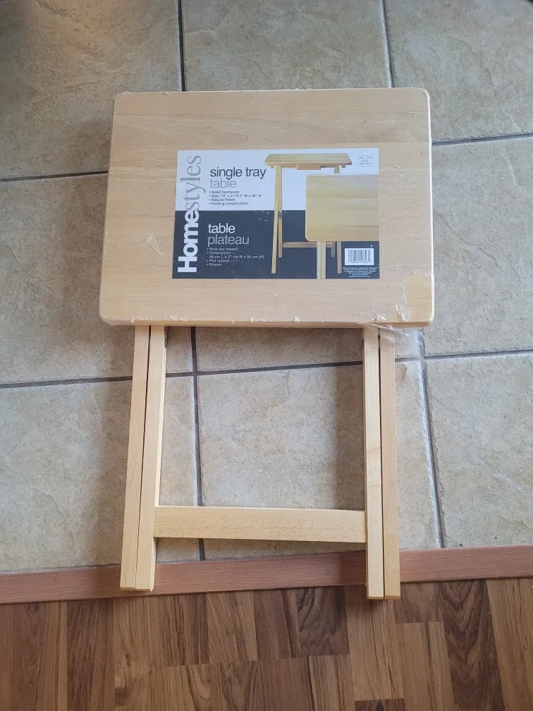 Homestyles Single Tray Table - Natural Finish