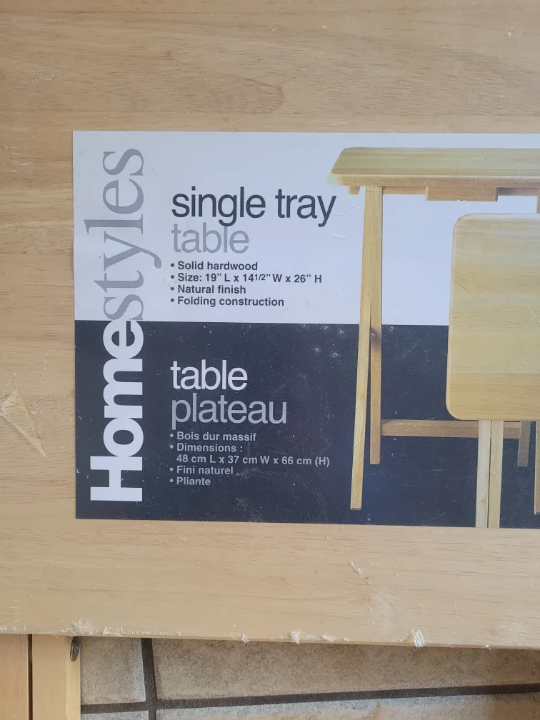 Homestyles Single Tray Table - Natural Finish image indicator(2)