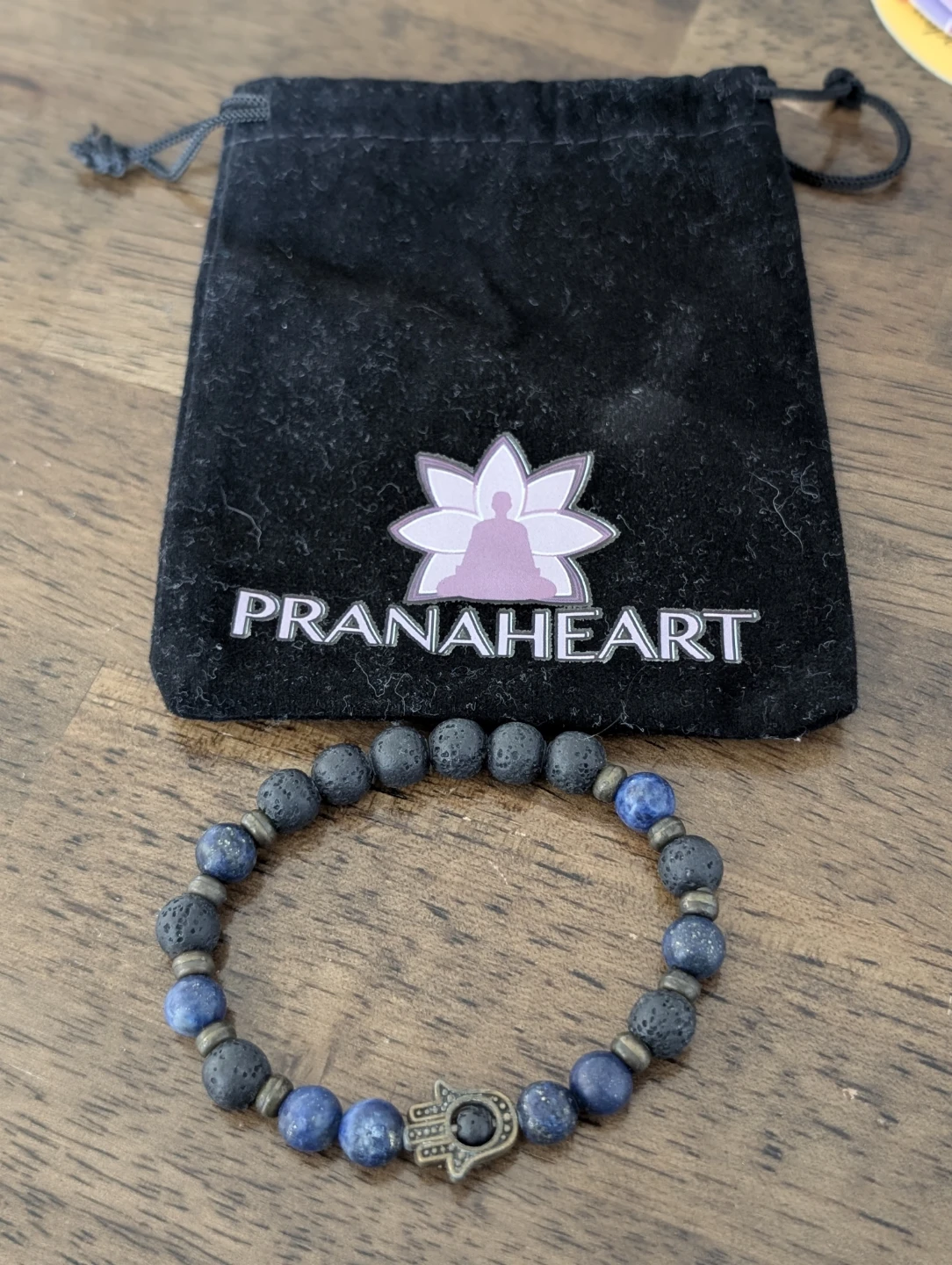 Prana Heart Lapis Lazuli Hamsa Mala Bracelet - photo 3