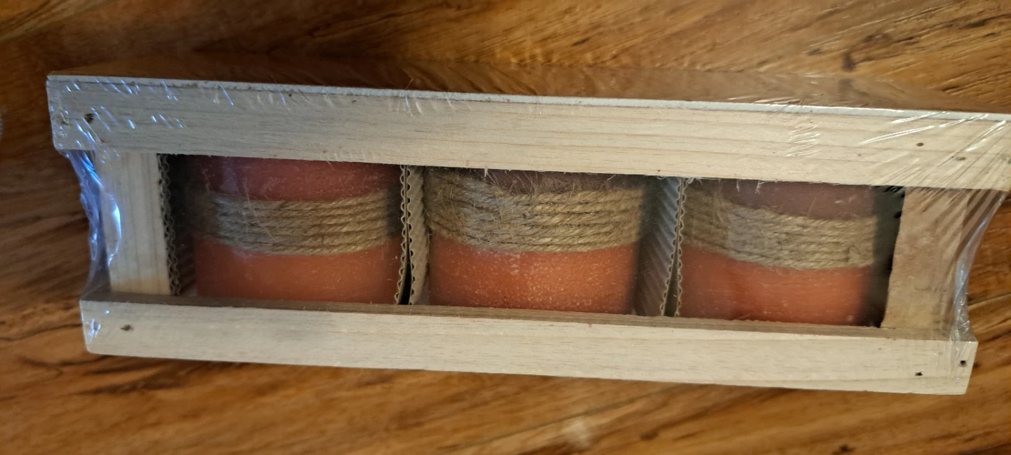 New Orange Pillar Candles Set of 3 - photo 2