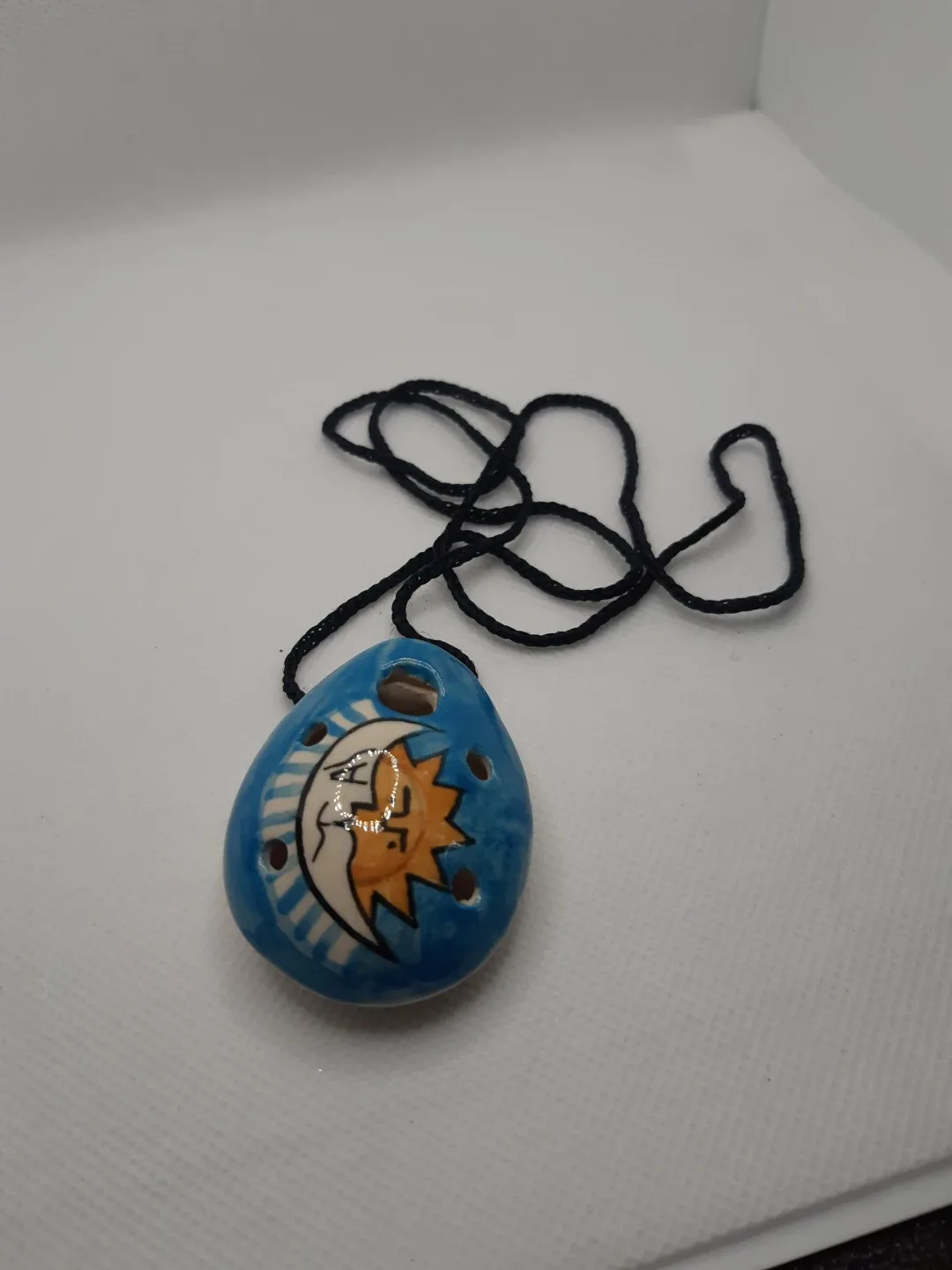 Mini Ocarina Ceramic - Sun & Moon Design