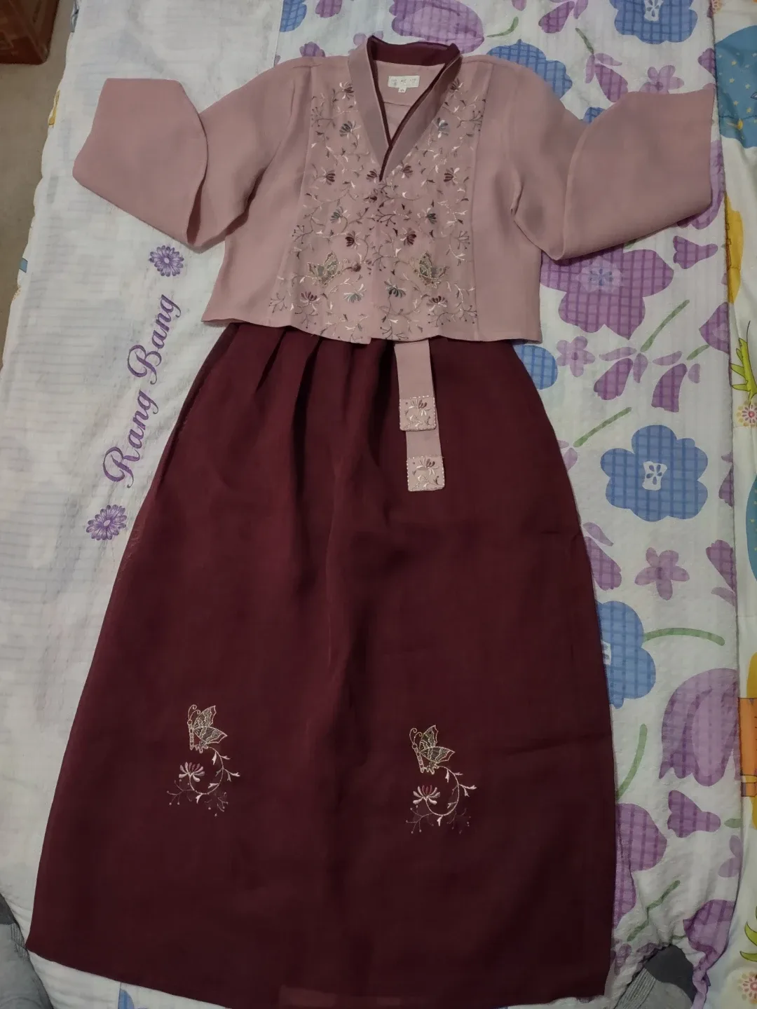 Pink & Burgundy Hanbok (Korean Traditional Dress)