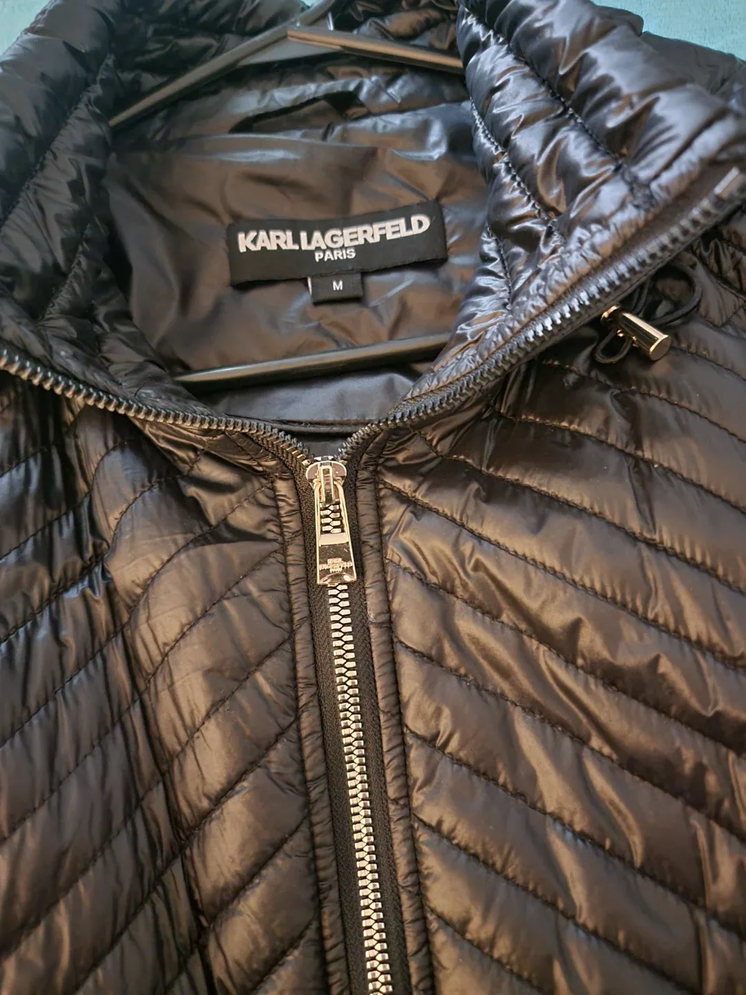 Karl Lagerfeld Black Puffer Jacket - Size M image indicator(2)