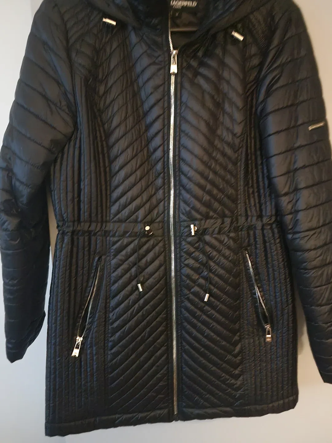Karl Lagerfeld Black Puffer Jacket - Size M image indicator(4)