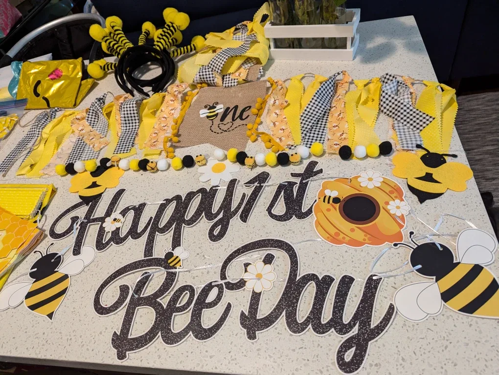 Happy 1st Bee Day Birthday Party Decorations