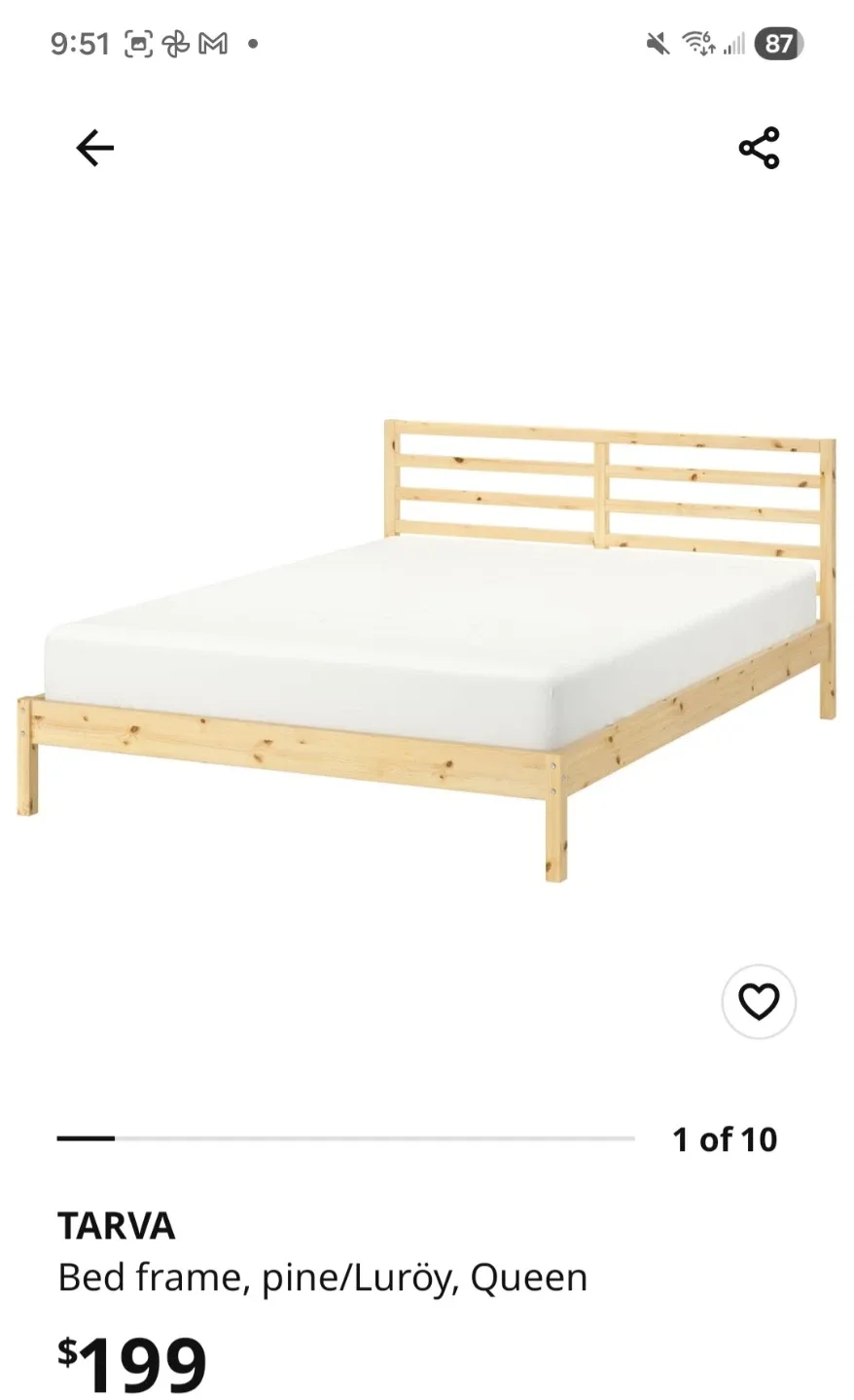 IKEA TARVA Queen Bed Frame
