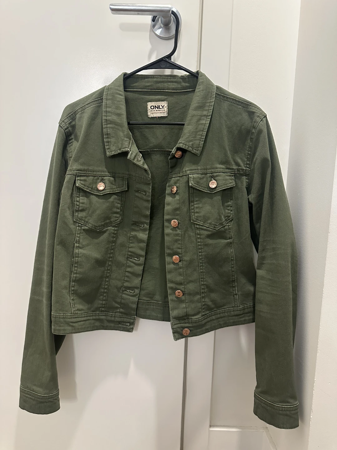 ONLY Olive Green Denim Jacket